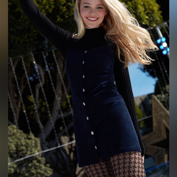 NWT Pacsun Corduroy Button Up Mini Dress - Picture 2 of 9